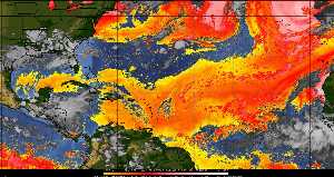 Météo tropicale : Air sec et densité de poussière dans l'air.