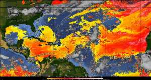 Météo tropicale : Air sec et densité de poussière dans l'air.