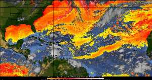 Météo tropicale : Air sec et densité de poussière dans l'air.
