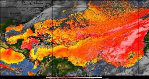 Météo tropicale : Air sec et densité de poussière dans l'air.