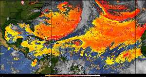 Météo tropicale : Air sec et densité de poussière dans l'air.