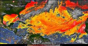 Météo tropicale : Air sec et densité de poussière dans l'air.