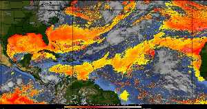 Météo tropicale : Air sec et densité de poussière dans l'air.