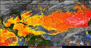Météo tropicale : Air sec et densité de poussière dans l'air.