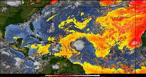 Météo tropicale : Air sec et densité de poussière dans l'air.