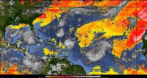 Météo tropicale : Air sec et densité de poussière dans l'air.