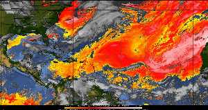 Météo tropicale : Air sec et densité de poussière dans l'air.