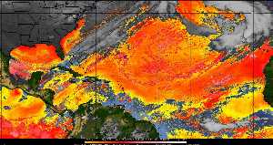 Météo tropicale : Air sec et densité de poussière dans l'air.