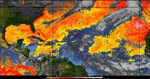 Météo tropicale : Air sec et densité de poussière dans l'air.