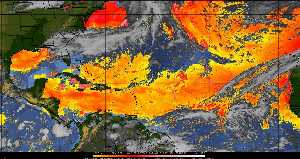 Météo tropicale : Air sec et densité de poussière dans l'air.