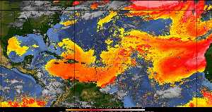 Météo tropicale : Air sec et densité de poussière dans l'air.