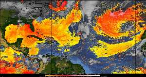 Météo tropicale : Air sec et densité de poussière dans l'air.