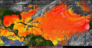 Météo tropicale : Air sec et densité de poussière dans l'air.