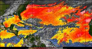 Météo tropicale : Air sec et densité de poussière dans l'air.
