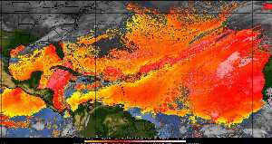 Météo tropicale : Air sec et densité de poussière dans l'air.