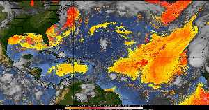 Météo tropicale : Air sec et densité de poussière dans l'air.