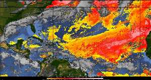 Météo tropicale : Air sec et densité de poussière dans l'air.