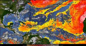Météo tropicale : Air sec et densité de poussière dans l'air.