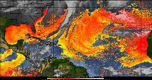 Météo tropicale : Air sec et densité de poussière dans l'air.