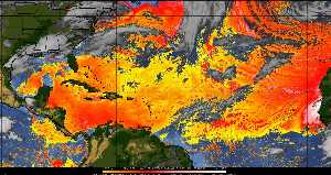 Météo tropicale : Air sec et densité de poussière dans l'air.