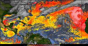 Météo tropicale : Air sec et densité de poussière dans l'air.