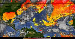 Météo tropicale : Air sec et densité de poussière dans l'air.