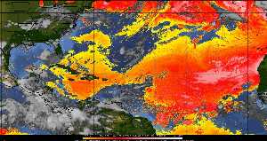 Météo tropicale : Air sec et densité de poussière dans l'air.