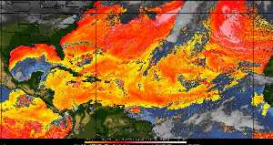 Météo tropicale : Air sec et densité de poussière dans l'air.