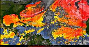 Météo tropicale : Air sec et densité de poussière dans l'air.