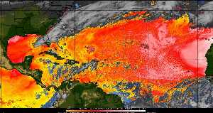 Météo tropicale : Air sec et densité de poussière dans l'air.