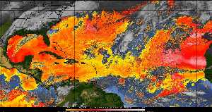 Météo tropicale : Air sec et densité de poussière dans l'air.