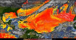Météo tropicale : Air sec et densité de poussière dans l'air.