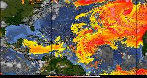Météo tropicale : Air sec et densité de poussière dans l'air.