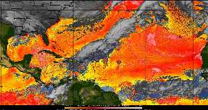 Météo tropicale : Air sec et densité de poussière dans l'air.
