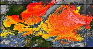 Météo tropicale : Air sec et densité de poussière dans l'air.