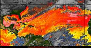 Météo tropicale : Air sec et densité de poussière dans l'air.