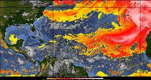Météo tropicale : Air sec et densité de poussière dans l'air.