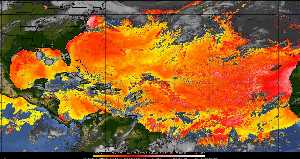 Météo tropicale : Air sec et densité de poussière dans l'air.