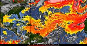 Météo tropicale : Air sec et densité de poussière dans l'air.