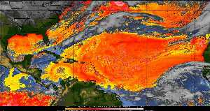 Météo tropicale : Air sec et densité de poussière dans l'air.