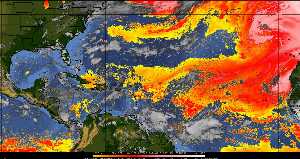 Météo tropicale : Air sec et densité de poussière dans l'air.
