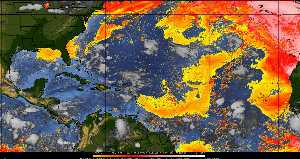 Météo tropicale : Air sec et densité de poussière dans l'air.