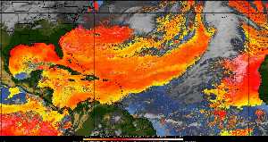 Météo tropicale : Air sec et densité de poussière dans l'air.