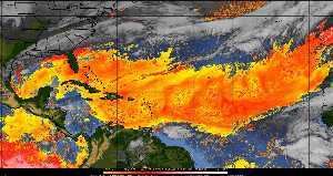 Météo tropicale : Air sec et densité de poussière dans l'air.