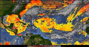 Météo tropicale : Air sec et densité de poussière dans l'air.