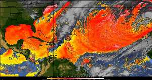 Météo tropicale : Air sec et densité de poussière dans l'air.
