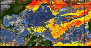 Météo tropicale : Air sec et densité de poussière dans l'air.