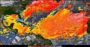 Météo tropicale : Air sec et densité de poussière dans l'air.