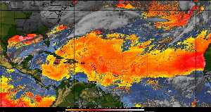 Météo tropicale : Air sec et densité de poussière dans l'air.