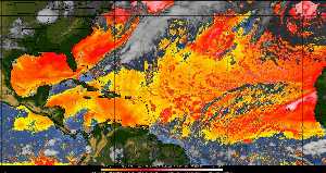 Météo tropicale : Air sec et densité de poussière dans l'air.